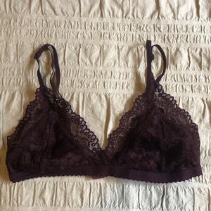 Aritzia Talula Burgundy Lace Bralette